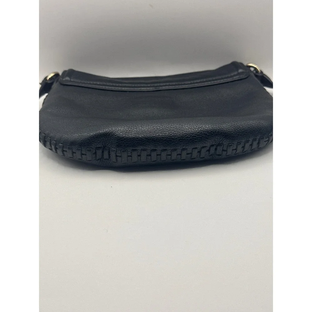 Kate Spade NY Black Leather Saddle Crossbody‎ Bag Adjustable Strap Boho Chic